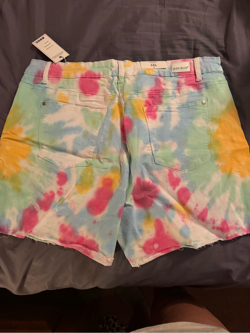 Judy Blue Pastel Tie-Dye High-Rise Denim Shorts - Picture 4 of 4